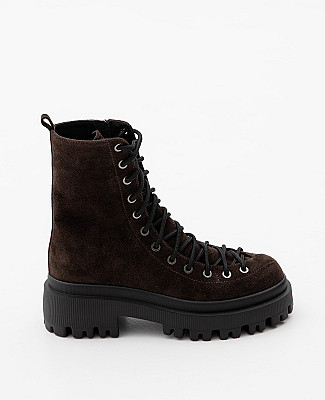 Замшеві шнуровані черевики